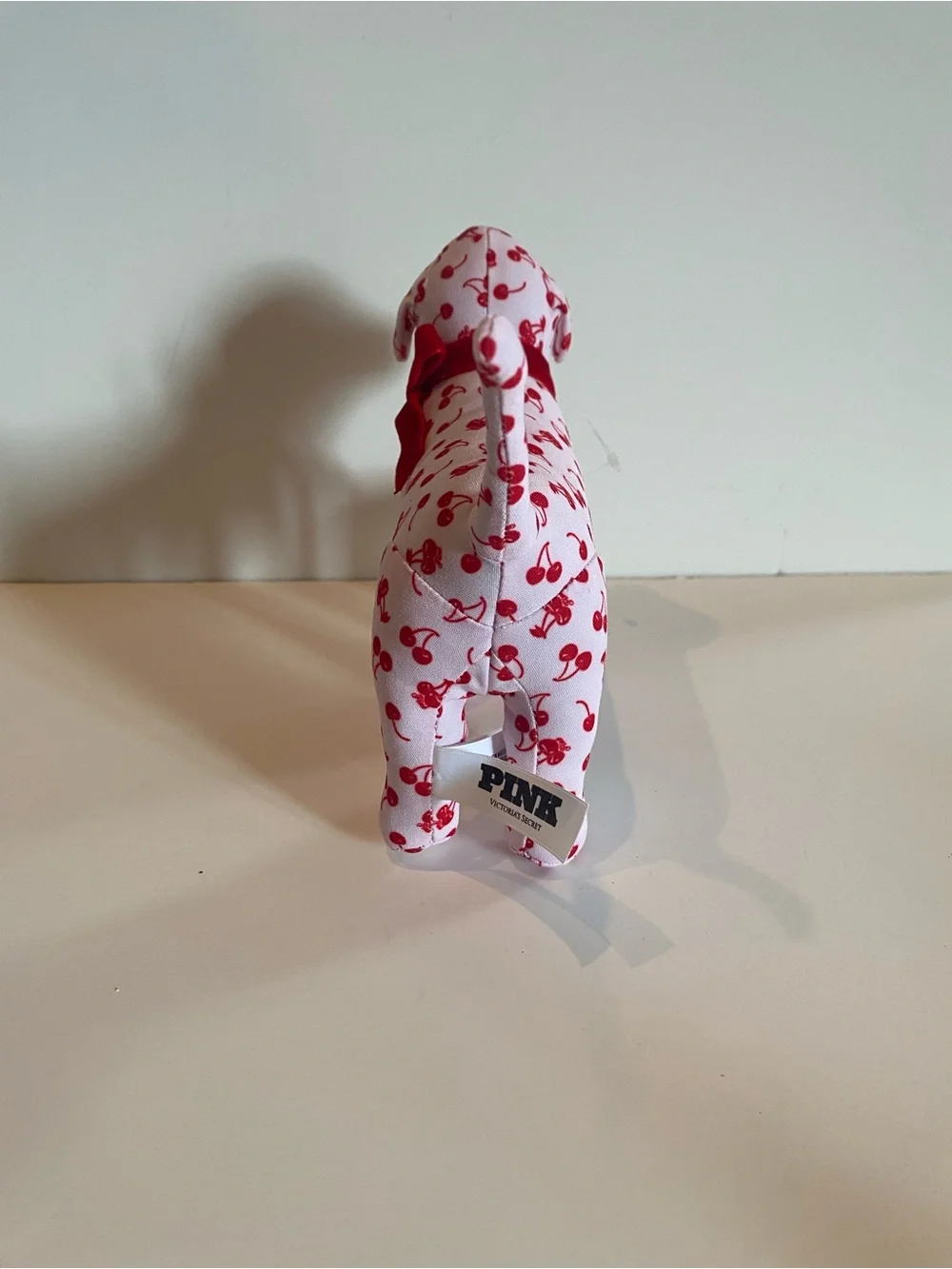 PINK Victoria's Secret Red Cherry Pattern Plush dog - Picture 5 of 5